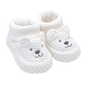 CARTER’S Cozy White Bear Knit Baby Booties